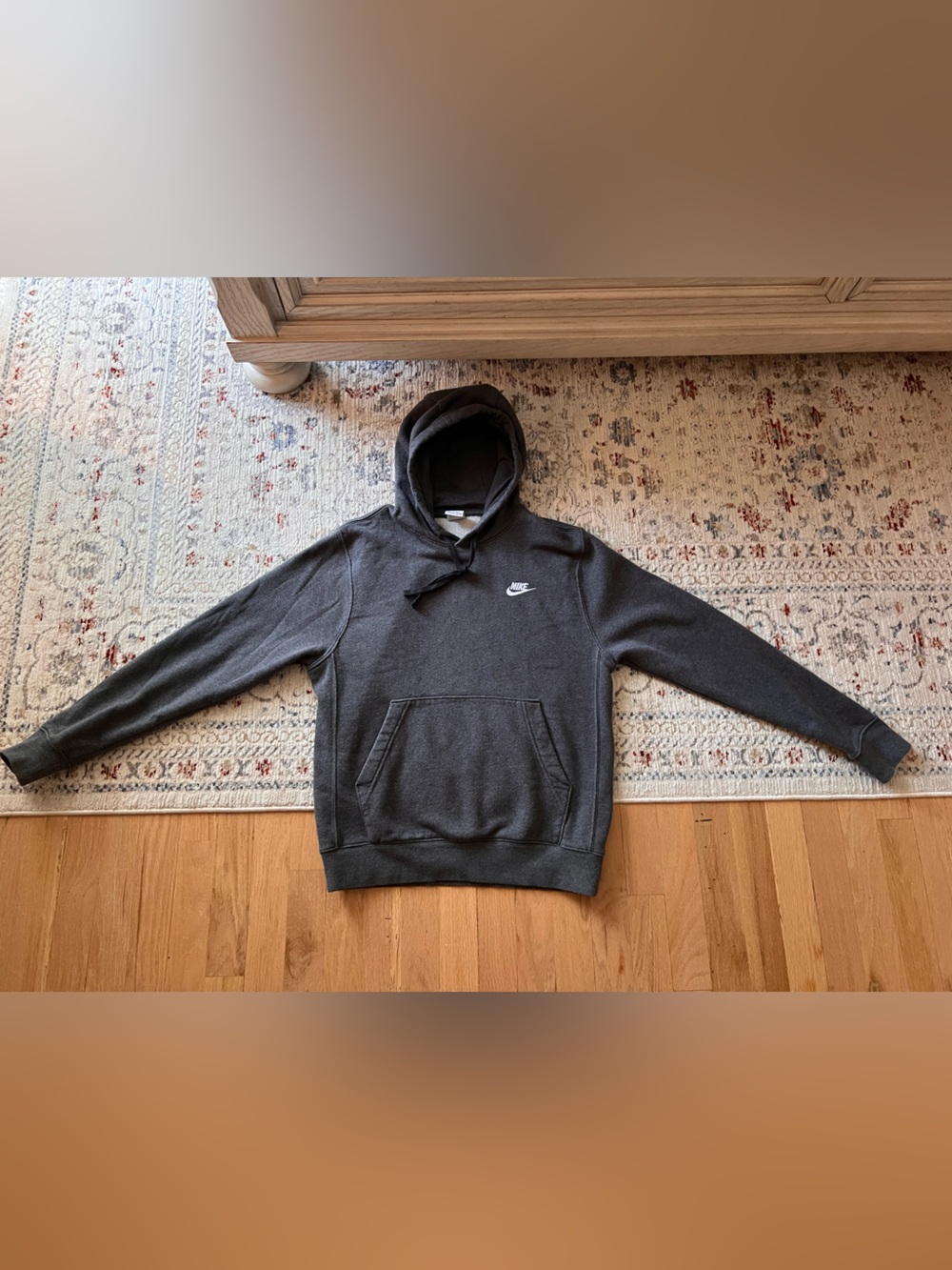 Nike Sportswear Club Pullover Fleece Hoodie size S Small Charcoal Grey